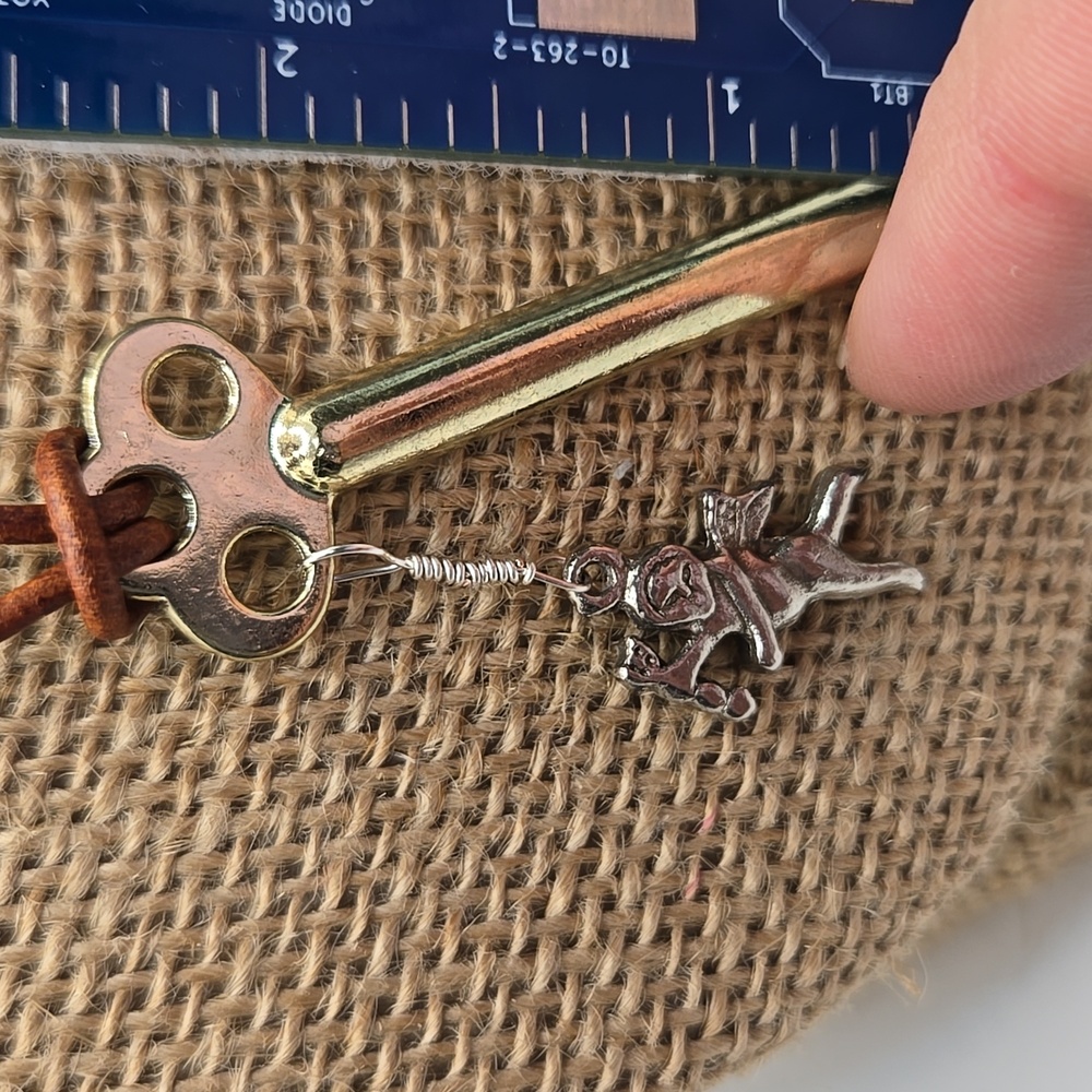 Antique Skeleton Key With Cherub Pendant #89